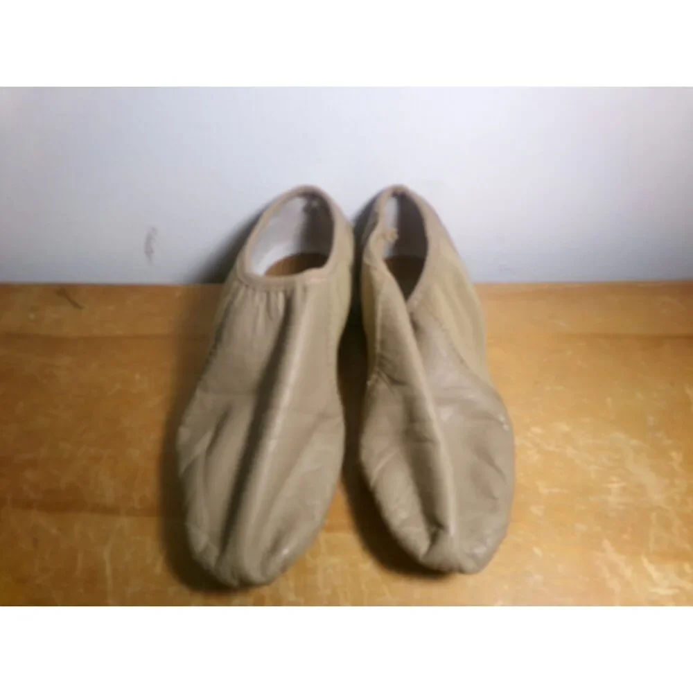 Pre-Owned Dance Jazz Shoes Bloch Child 11.5M Tan Leather Slip On Split Sole